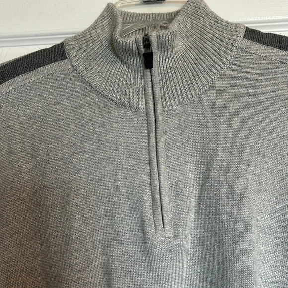 Eddie Bauer men’s gray quarter zip sweater size medium - Picture 2 of 9